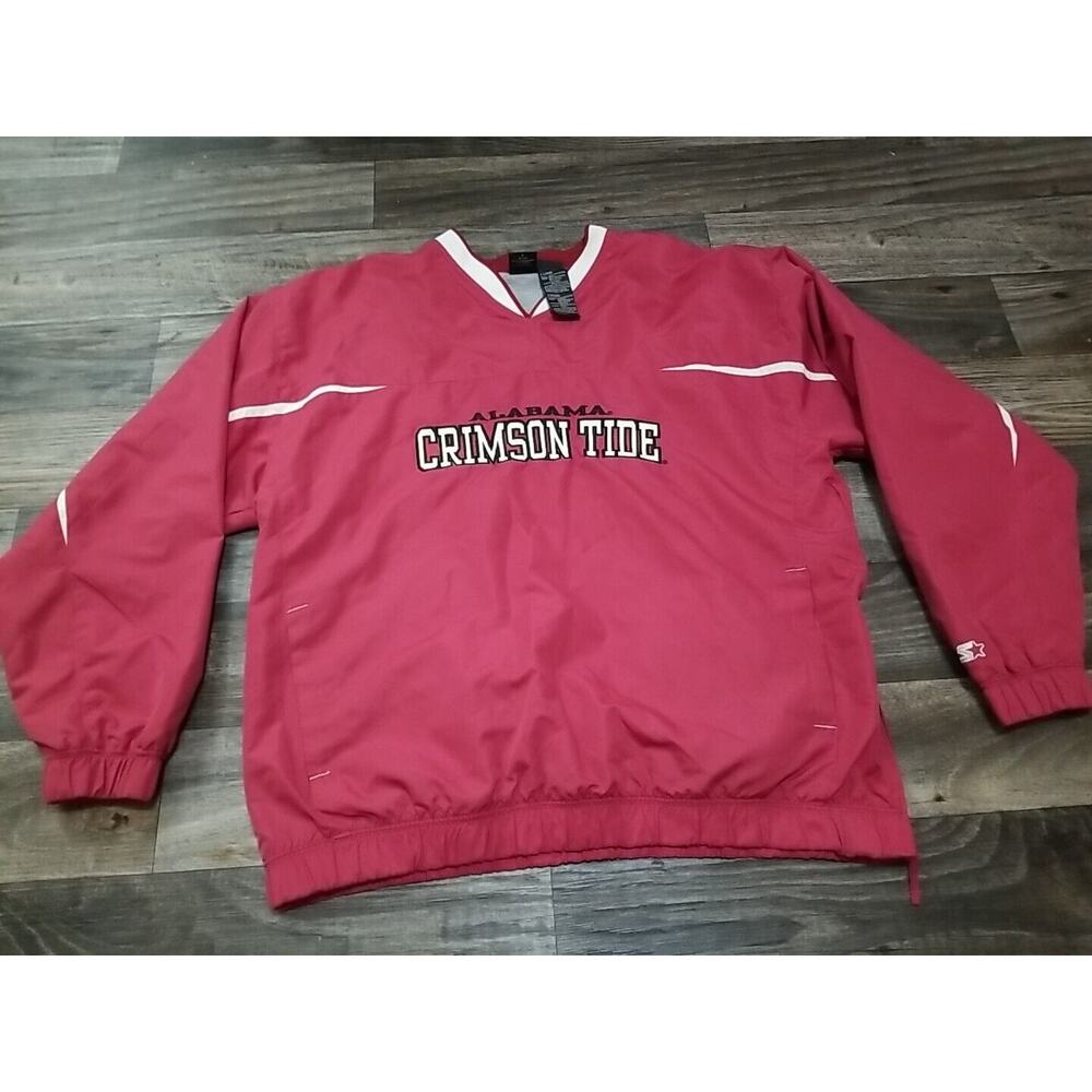 Alabama Crimson Tide Starter Windshell Pull-Over Football Jacket Size Large